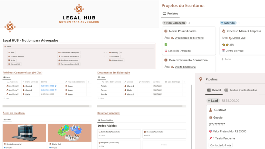 template de notion para advogados.