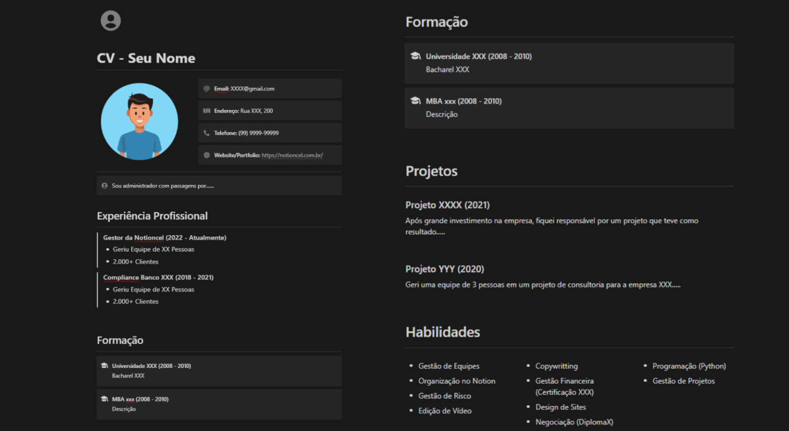 Template de Currículo no Notion Como Criar o Seu Próprio CV (Gratuito